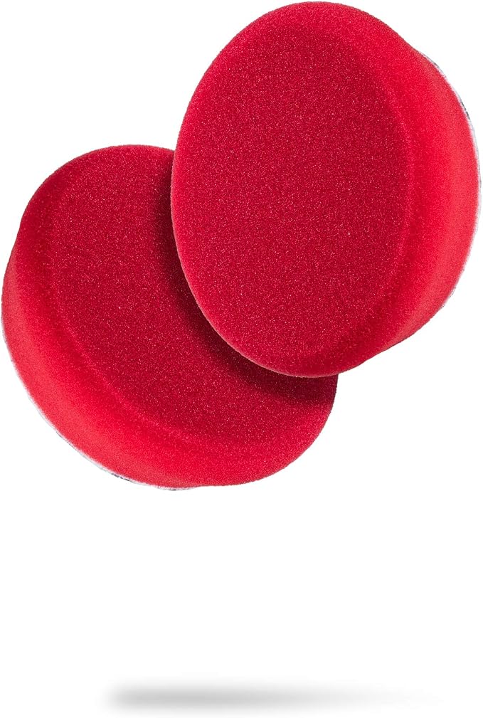 Adam's Polishes Premium Polisher Pads - Expertly Designed Ultra Soft Foam Applies Waxes, Glazes 2 Pack - Color Coded to Match with Recommended Polishes or Compounds (3.5, Red Wax & Sealant Pad)