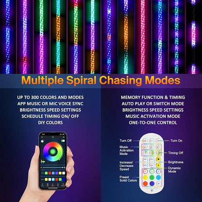 Ehaho 2 Pack 6FT Whip Lights with Spring Base,LED Whip Light with App & Remote Control,Spiral RGB Chasing Lighted Whips with Rocker Switch,Music Whip Light for UTV ATV Polaris RZR Can-Am SXS Truck