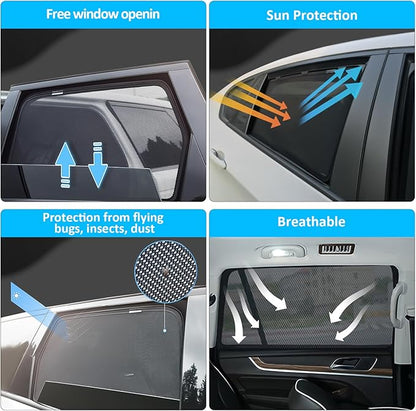XCBYT Car Window Shade for 2019-2024 Toyota RAV4 Window Covers Side Window Sun Shade Car Window Shade for Baby with Breathable Mesh Insulate Heat and UV for Sleep Camping Breastfeeding