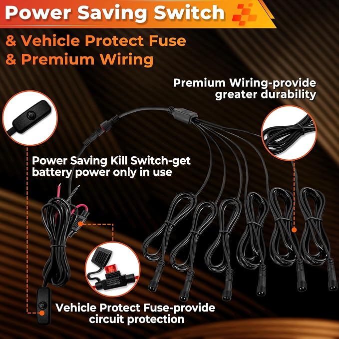 30 Pods Pure White LED Rock Lights Kit with Switch Wiring Harness,6500K 810 LEDs Bright Rock Lights for Trucks,Waterproof Underglow Light for Car Jeep Off Road ATV UTV SUV(Patented)