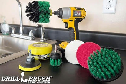 Electric Spin Scrubber Kitchen Cleaning Set with Multi-Purpose Cleaner Paste - Lemon Lime Scented, Stainless Steel Appliance, Oven, Stove Top, Microwave, Sink, Counter Top, Grout, Baseboard Cleaner