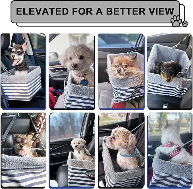 Dog Car Seats for Small Dogs, Upgrade Dog Booster Seat with Metal Frame Construction with Double-Layer Oxford, Perfect for Small Pets up to 20lbs