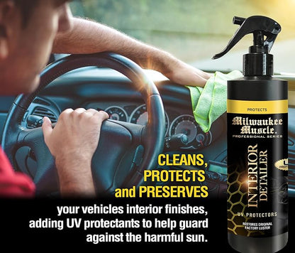 Interior Detailer Spray – 16 Fl Oz | Cleaner & Conditioner for Leather, Vinyl, Plastic & Screens | UV Protection | Non-Greasy | Cars, Trucks, Boats, Bikes & RVs