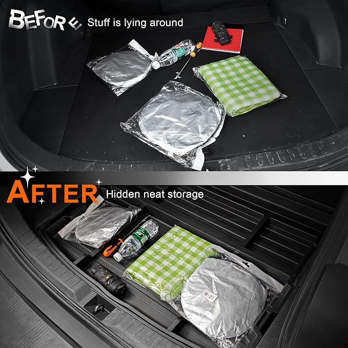 Trunk Organizer for 2019-2025 Toyota RAV4 Accessories, Hidden Storage Box Under Cargo Floor, Rear Trunk Insert Tray, SUV Cargo Storage Organizer (Not for Prime)