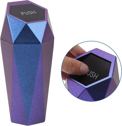 Car Trash Can Portable 3.5" Width 7.9" Height Trash Bin Plastic Gradient Blue 1 Pcs