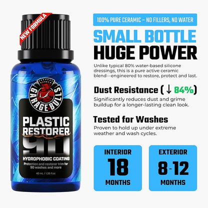 garage bulls Car Plastic Restorer & Hydrophobic Trim Ceramic Coating Kit Long Lasting Coating Car Accessories 30ml, 1fl oz (2 Pack)