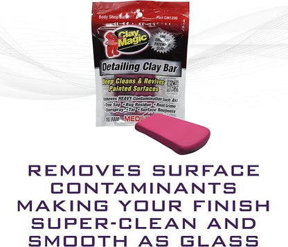 Auto Magic Clay Magic - Red Clay Bar for Glass, Chrome, Fiberglass and More - Medium - 200 Grams