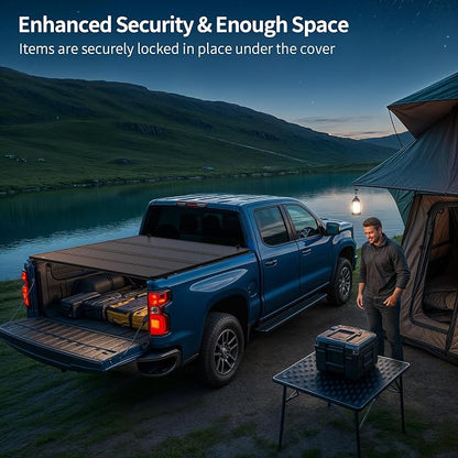 OEDRO Quad Fold Hard Truck Bed Tonneau Cover Fit for Dodge Ram 1500 Classic 2009-2024, Fit for Ram 1500 New Body 2019-2026 with 5.7ft Bed, Black