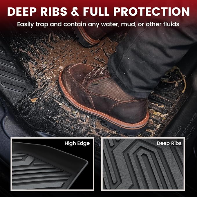 LASFIT Floor Mats & Trunk Mat for Honda CR-V 2017-2022 EX-L/EX/Touring/LX/Special Edition, All Weather Protection TPE Floor Liners 1st & 2nd Row & Cargo Mat in Lower Position (NOT for Hybrid)