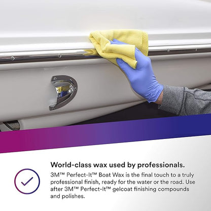 3M Perfect-It Boat Wax, 36113, 1 Quart, Contains Carnauba Wax, Protects against Weather and Oxidation, For Boats and RVs