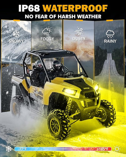 Auxbeam 9006 Fog Light, 20000LM 3000K Golden Yellow 9006 HB4 Offroad Light or Fog Light