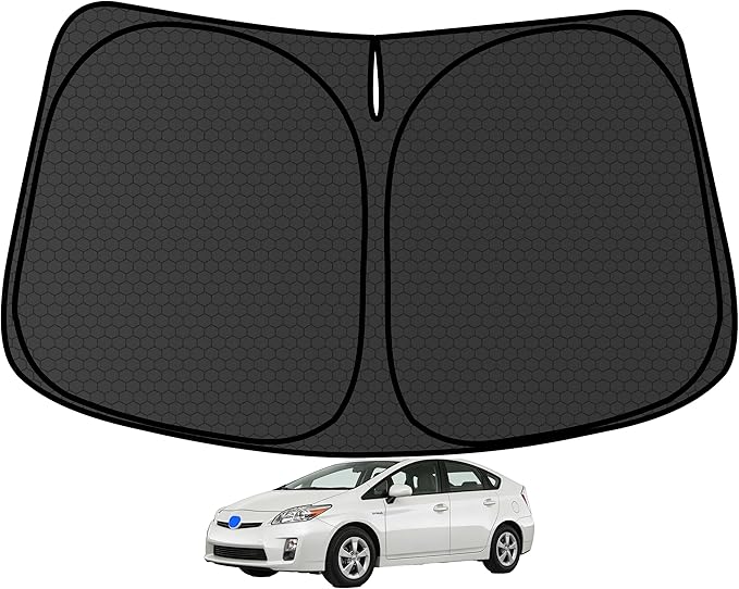 Prius Customized Windshield Sun Shade for 2010 2011 2012 2013 2014 2015 Prius Hatchback (NOT for Pri us C/V) Front Window Sunshade Visor Protector Foldable Blocks UV Rays Keep Car Cooler