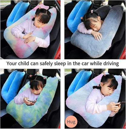 FHSGGP Travel Pillow Car Pillow Kid Car Sleeping The Sleeping Aid for Adults and Kids on Road Trips Kids Travel Pillow Colorful Blue