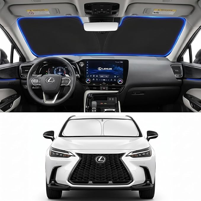 Custom Fit Windshield Sun Shade for Lexus NX 2022-2026 | Custom Fit Windshield Cover, Blocks UV Rays, Double-Layer Heat Shield, Durable Frame, Easy Fold & Storage