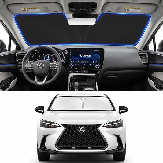 Custom Fit Windshield Sun Shade for Lexus NX 2022-2026 | Custom Fit Windshield Cover, Blocks UV Rays, Double-Layer Heat Shield, Durable Frame, Easy Fold & Storage