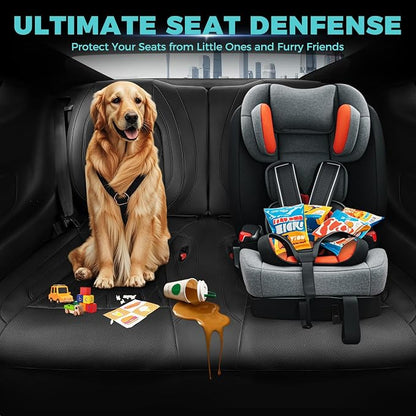 Custom for Ford Mustang Coupe Seat Covers 2015-2025 - Custom-Fit Full Set Faux Leather Car Seat Covers for Mustang Coupe Fastback GT/V6/EcoBoost 2015 2016 2017 2018 2019 2020 2021 2022 2023 2024 2025