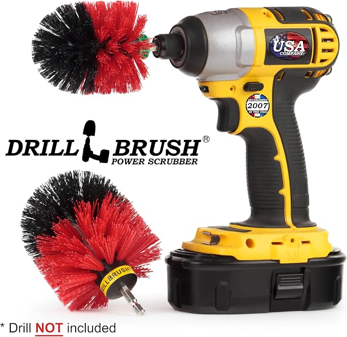Outdoor Cleaning Supplies - Garden and Statue Cleaning Brush Set - Patio and Deck Scrubbing Tools - Bird Bath Cleaning Brush - Concrete Cleaning Brushes - Stone Stain Removing Tool - Brick Brush