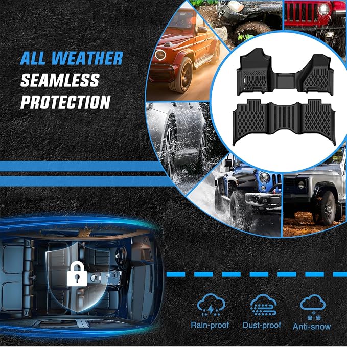 Nilight TPE Floor Mats for Dodge Ram 1500 2500 3500 Bench Seat Crew Cab 2013 2014 2015 2016 2017 2018 & Ram 1500 Classic 2019 2020 2021 2022 2023 2024 All Weather Custom Fit Heavy Duty Floor Liners