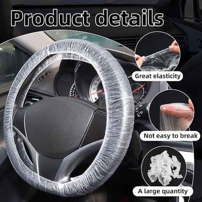 500pcs Disposable Steering Wheel Covers,Disposable Steering Wheel Protector with Elastic, Applicable to Cars, Trucks, Vans