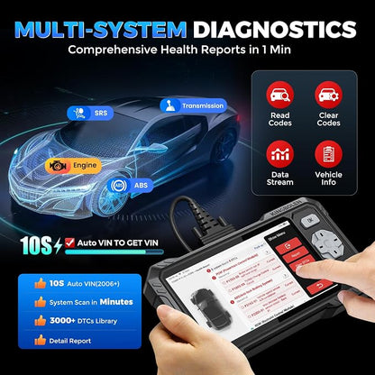 KINGBOLEN OBD2 Scanner S608, 2026 Bidirectional Scan Tool for ABS/SRS/Transmission/Engine, 9 Resets Oil Brake DPF Bleed Gear Injector Throttle BMS SAS, CAN FD & FCA/Renault SGW, Lifetime Free Update