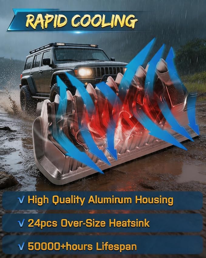 LED Light Bar 6 Inch 120W Driving Lights Backup Lighting Slim LED Pods | 2PCS 120W Bumper Lights Flood Diffusion Beam Off Road Fog Lights for Truck SUV ATV UTV, IP68 Waterproof, DT Wiring Harness