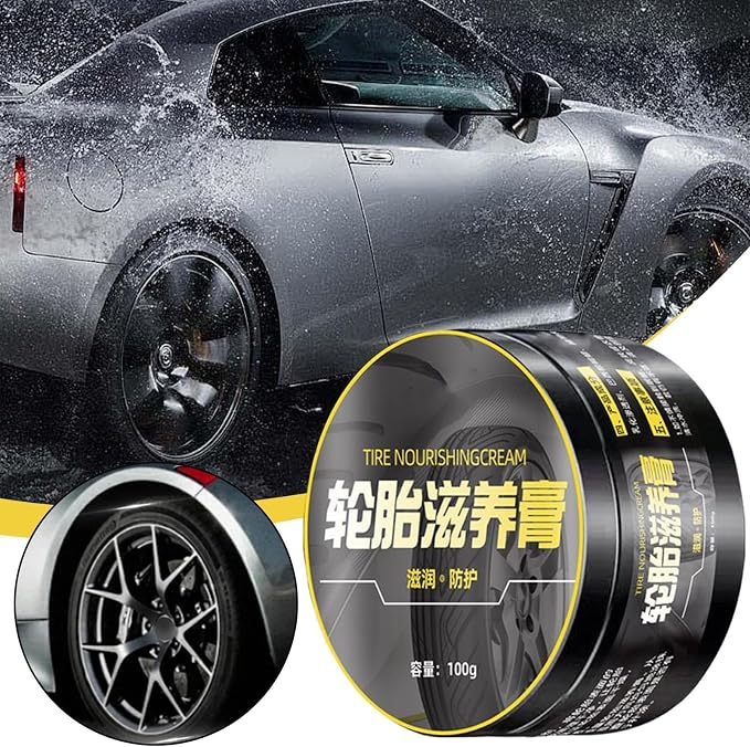 Car Tire Shine - 100g Auto Tire Gloss, Rubber Protectant | Vehicle Wheel Polish, Long Lasting Tire Coating, High Shine Tire Dressing, Liquid Tire Enhancer, Durable Car Detailer for Rubber Surfaces