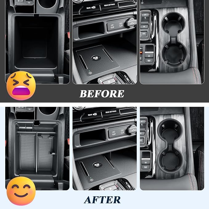 BIBIBO 3Pack for 2026 Honda Pilot Console Organizer 2026 Honda Pilot Center Console Insert Tray +Cup Holder+ Pilot Insert Divider Slot Box Secondary