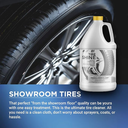 AutoGeneral - Tire Shine - Water-Based Cleaner - High-Gloss Tire Dressing - Protects Against Cracking, Fading and UV Effects - Industrial Strength - 1 Gallon Jug