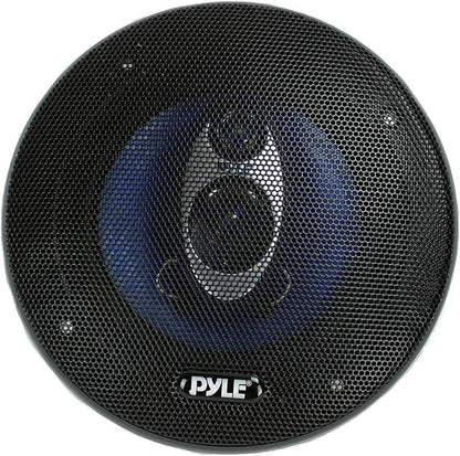 Pyle 5.25” Car Sound Speaker (Pair) - Upgraded Blue Poly Injection Cone 3-Way 200 Watt Peak w/Non-fatiguing Butyl Rubber Surround 100-20Khz Frequency Response 4 Ohm & 1" ASV Voice Coil