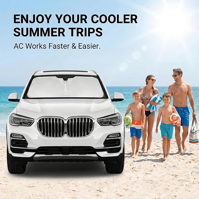 for BMW X5 Windshield Sun Shade 2019-2026, Custom Fit Front Window Visor, Foldable UV Ray Blocker for X5 M Sport XLine SUV Accessories