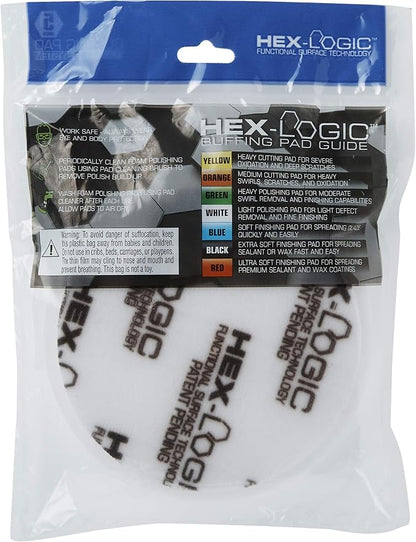 Chemical Guys BUFX_104_HEX5 Hex-Logic Light-Medium Polishing Pad, White, 5.5" Pad Made for 5" Backing Plates, 1 Pad Includeded
