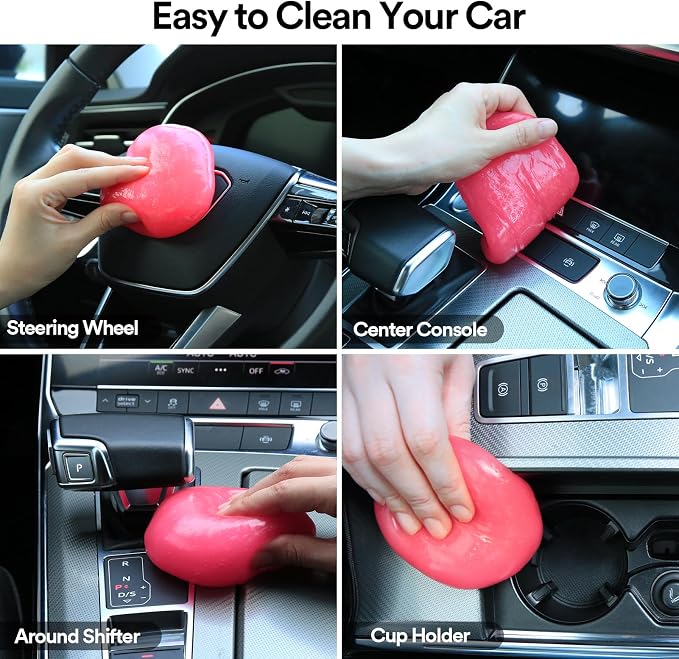 PULIDIKI Car Cleaning Gel for Car Cleaning Putty Car Putty Auto Detailing Tools Car Slime Cleaner Dust Cleaning Gel for Car Cleaning Supplies Car Essentials Car Gifts Car Accessories for Women Pink