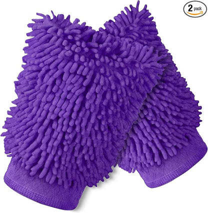 Car Wash Mitt,Detailing Ultra-Soft Chenille Microfiber Auto Gloves,Scratch-Free&Lint-Free,Safe for Trucks,SUVs, RVs&More