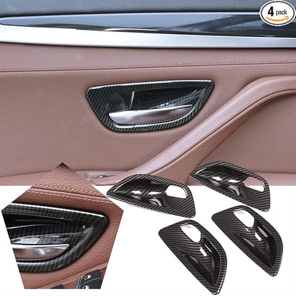 for BMW 5 Series F10 520 528 525 2011-2017 Carbon Fiber Style Car Interior Door Handle Bowl Cover Trim