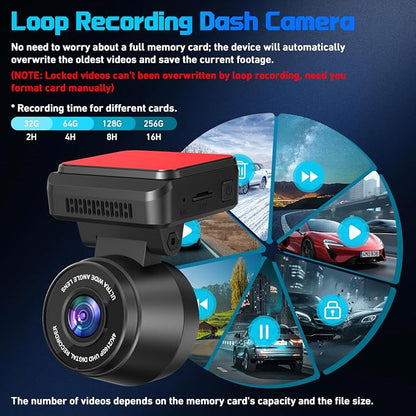 Dash Cam Front 4K Dash Camera for Cars Built-in WiFi/APP Control Dashcams for Cars, 1.2" IPS Touch Screen Dash Cam with Free 32GB Card,170°Wide Angle, G-Sensor, Night Vision, 24H Parking Mode Dashcam