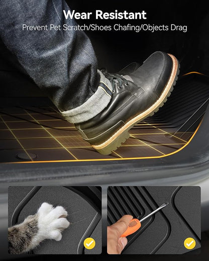 3W Floor Mats Fit for Nissan Kicks 2025 2026 (Not Fit Play Version) Accessories TPE All Weather Floor Liner, 1st and 2nd Row Car Mats Tunk Mats Full (NOT for Play Version)