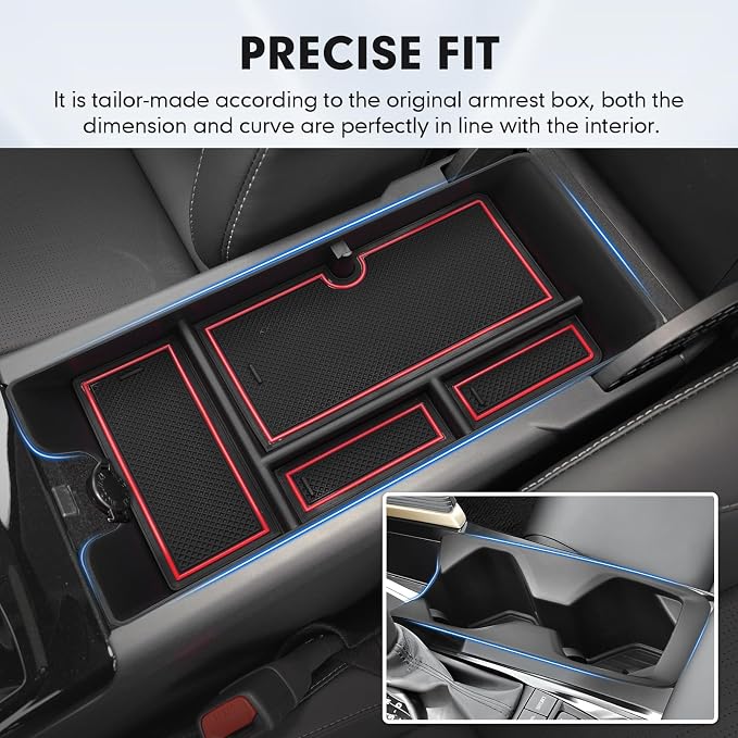 Autorder Center Console Organizer&Cup Holder for 2025-2026 Toyota Camry XV80 Accessories Armrest Storage Box with Durable Cup Holder Insert Tray Middle Console Organizer with Anti-Slip Mat