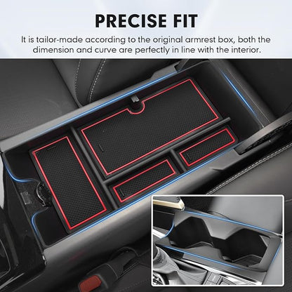 Autorder Center Console Organizer&Cup Holder for 2025-2026 Toyota Camry XV80 Accessories Armrest Storage Box with Durable Cup Holder Insert Tray Middle Console Organizer with Anti-Slip Mat