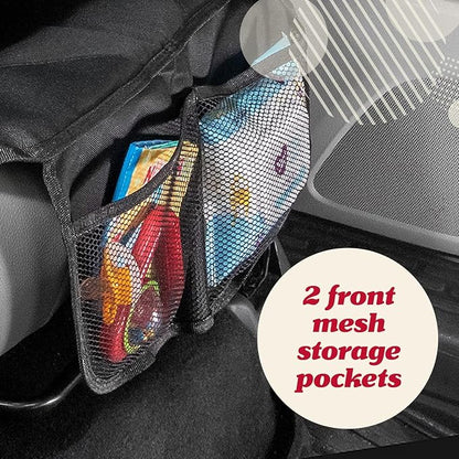 Lusso Gear Car Seat Cover & Protector - 2-Pack Waterproof Non-Slip Protector - Mesh Pocket Organizer - Universal Fit for Convertible & Toddler Car Seats, Black