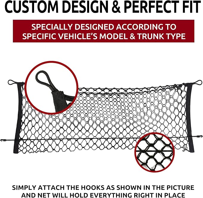 Envelope Style Automotive Elastic Trunk Mesh Cargo Net for Subaru Forester (SK) 2019-2026 - Premium Trunk Organizer and Storage - Luggage Net for SUV - Best Car Organizer for Subaru Forester