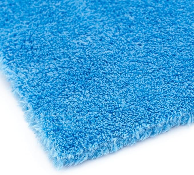 The Rag Company - Eagle Edgeless 500 (4-Pack) Professional Korean 70/30 Blend Super Plush Microfiber Detailing Towels, 500GSM, 16in x 16in, Blue