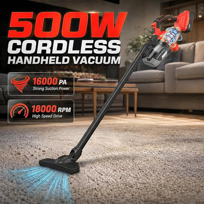 Cordless Vacuum Cleaner Compatible with Mil-Wuakee 20V Battery,20000Pa High Power Handheld Vacuum with HEPA Filter, 5 in 1 Portable Electric Vacuum With LED Light for Carpets, Floors&Cars (No Battery)