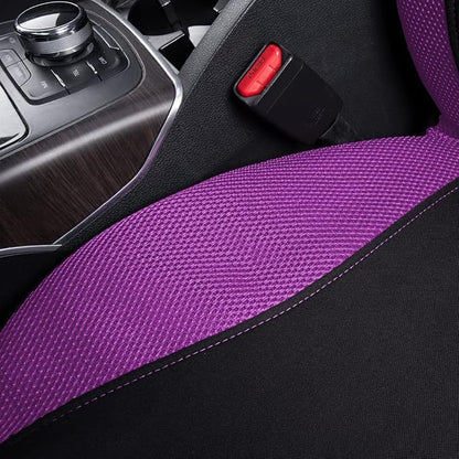 Flying Banner Butterfly car seat Covers ful Set Fashion Universal Lady Woman Female Rear Bench Split Colorized (2 Fronts, Purple)