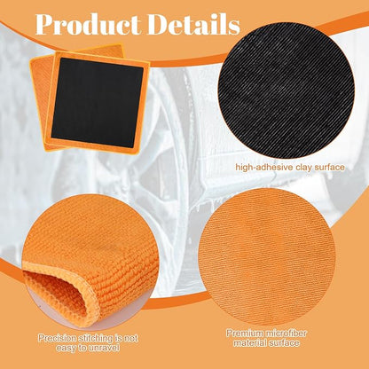 Clay Towel 2 Pack 12 x 12 Inch, Purple Clay Bar Towel for Auto Detailing Microfiber Car Cloth Cleaner Automotive for Car Detailing