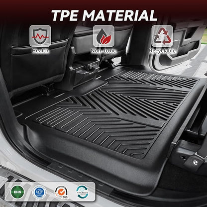 YITAMOTOR Floor Mats Compatible with 2019-2024 Dodge Ram 1500 Crew Cab (New Body), with 1st Row Bucket Seats, No Rear Under Seat Storage Box, Custom Fit Floor Liners 1st & 2nd Row