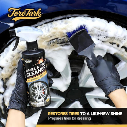 toretark Wheel Cleaner & Tire Cleaner & Rim Cleaner, Professional 3 in 1 Car Wash Iron Remover Cleaning Spray for Car Detailing Supplies 16 Fl Oz