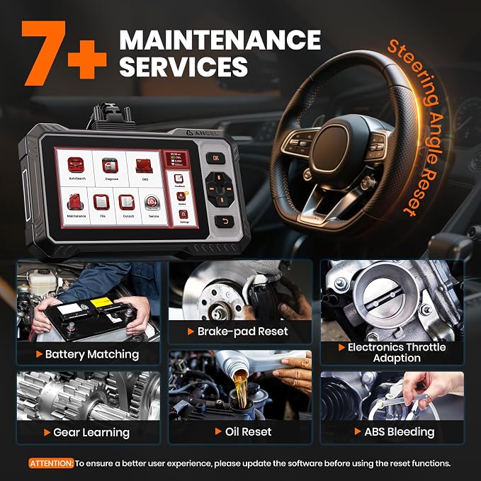 ANCEL FX6000 Bidirectional OBD2 Scanner with 7+ Resets | ABS, SRS, Transmission & Engine System Diagnostic Scan Tool, Oil/EPB/BMS/SAS/Throttle Reset, ABS Bleeding, Live Data, Auto VIN, Lifetime Update