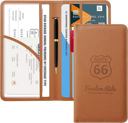 CoBak Car Registration and Insurance Holder - Vehicle Glove Box Car Organizer,Auto Truck Comparment Accessories Case with Magnetic Closure for Driver License,Cards