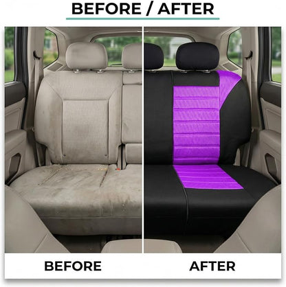 FH Group Automotive Car Seat Covers Rear Set Premium 3D Air Mesh Seat Covers, Airbag Compatible and Split Bench Cover Universal Fit Interior Accessories for Cars Trucks and SUVs - Purple