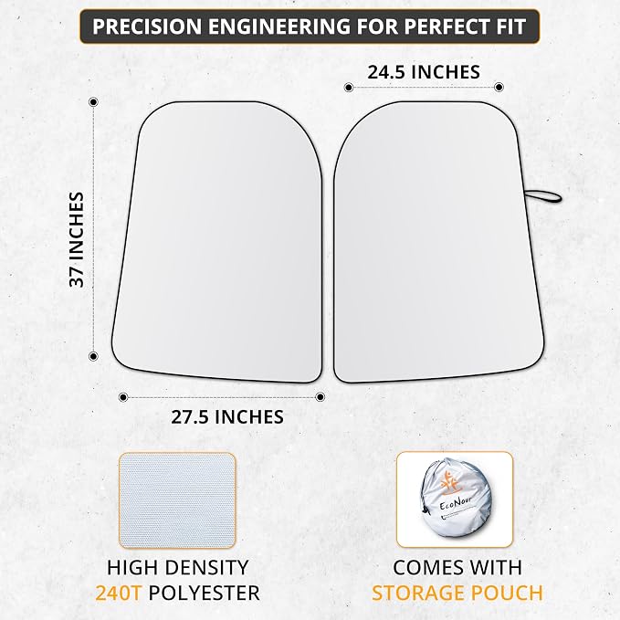 EcoNour Tesla Windshield Sun Shade for Model 3/Y 2017-2026, Foldable Front Window Sunshade Heat & UV Blocker for Tesla Interior Accessories